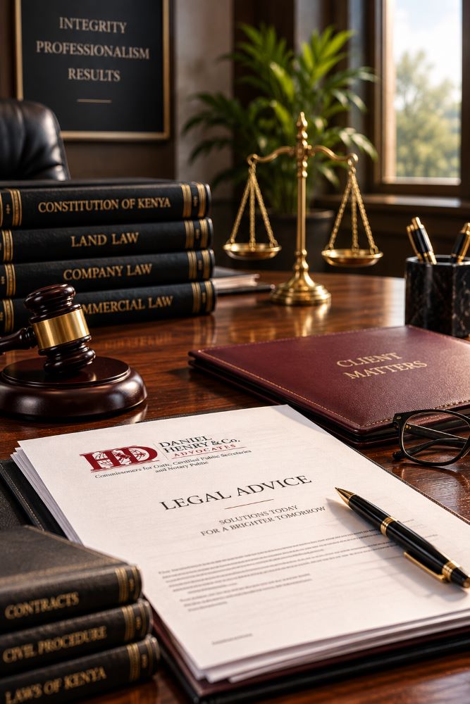 Legal documents on a professional desk.